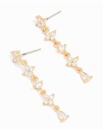 Lovisa - Gold Plated Cubic Zirconia Flower Drop Earrings