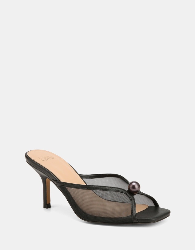 Wittner - Irina Mid Sandals Black Mesh/ Leather