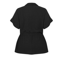 City Chic - Plus size Aria Cinched Shirt - black
