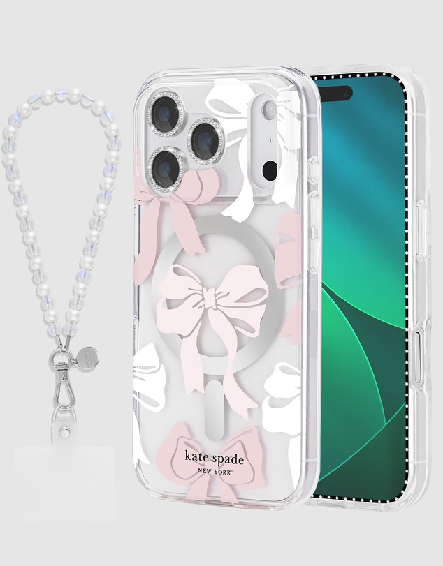Kate Spade - Kate Spade Tied With A Bow MagSafe Charm Bundle for iPhone 17 Pro