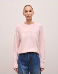 Trenery - Alpaca Merino Cable Yoke Knit in Rose Quartz