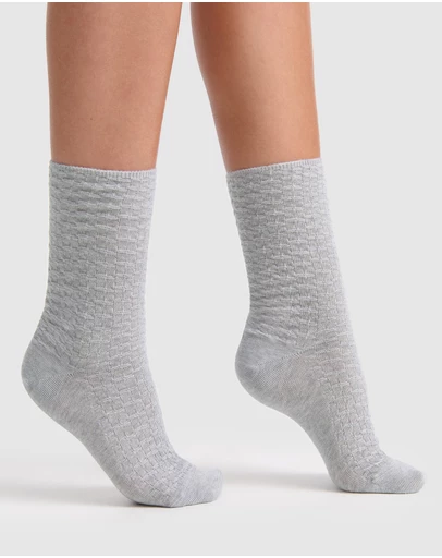 Levante - 3 Pack 100% Textured Cotton Sock