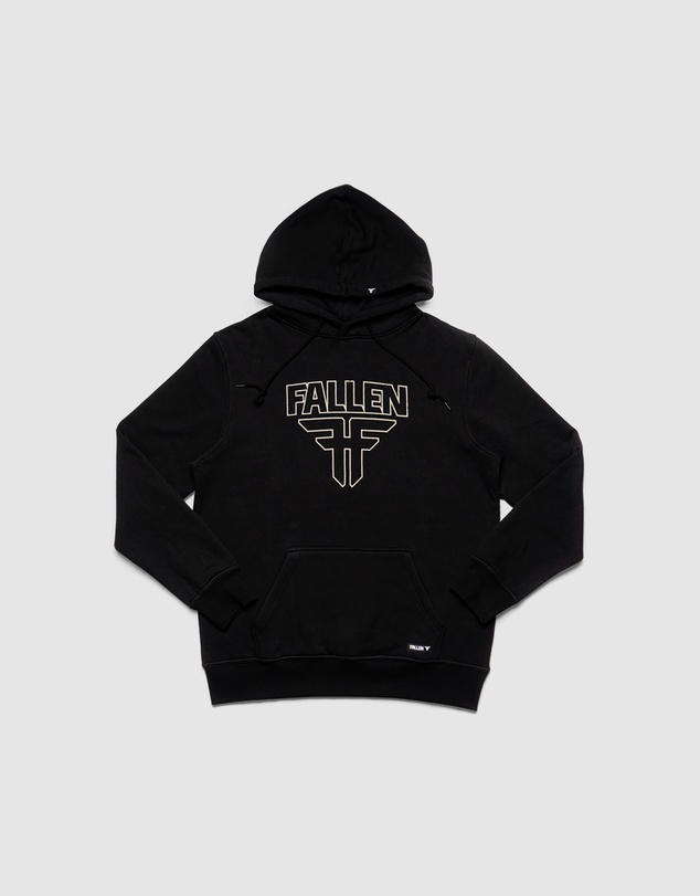 Fallen Footwear - Fallen Footwear Men Insignia Hoodie Jumper Regular Fit Black/White
