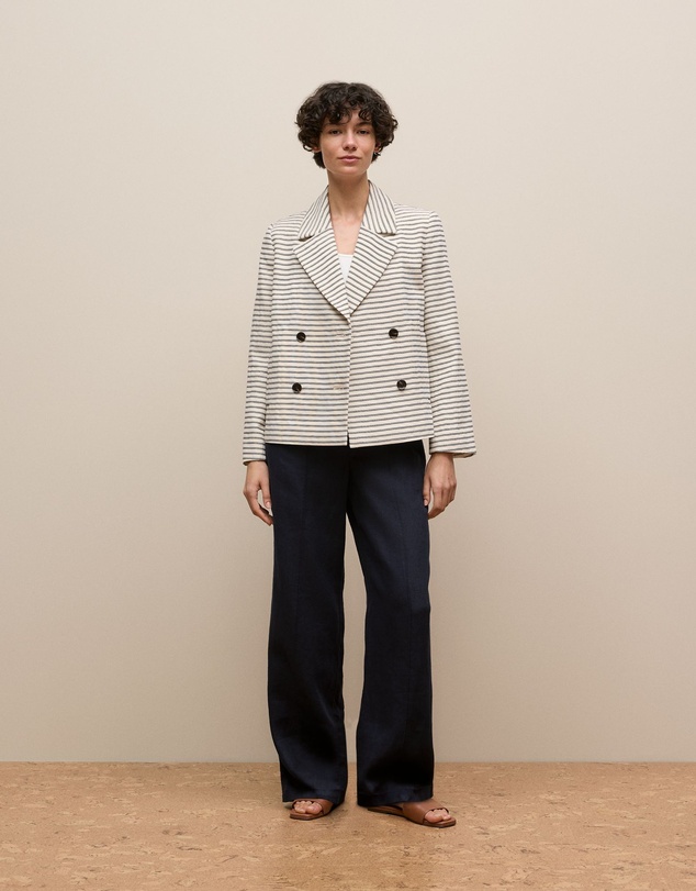 Trenery - Stripe Peacoat in White