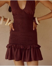 Seven Wonders - Fleur Shirred Halter Mini Dress