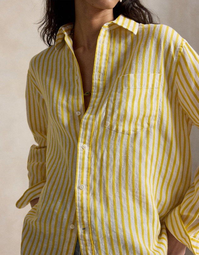 Polo Ralph Lauren - Oversize Fit Striped Linen-Cotton Shirt