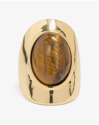 Lovisa - Gold Plated Tiger's Eye Oval Ring