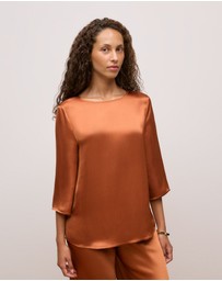 Trenery - Satin Relaxed Blouse in Sierra