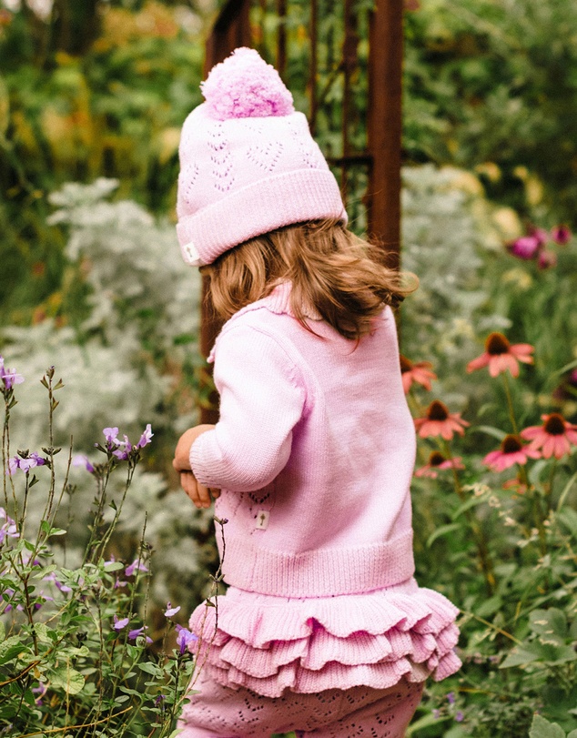 Fleur Harris - Heart Cardigan in Lilac