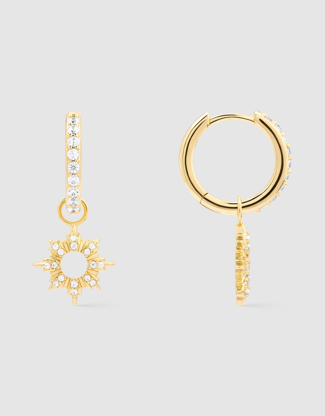 Wanderlust + Co - Sunseeker Charm Huggie Earrings