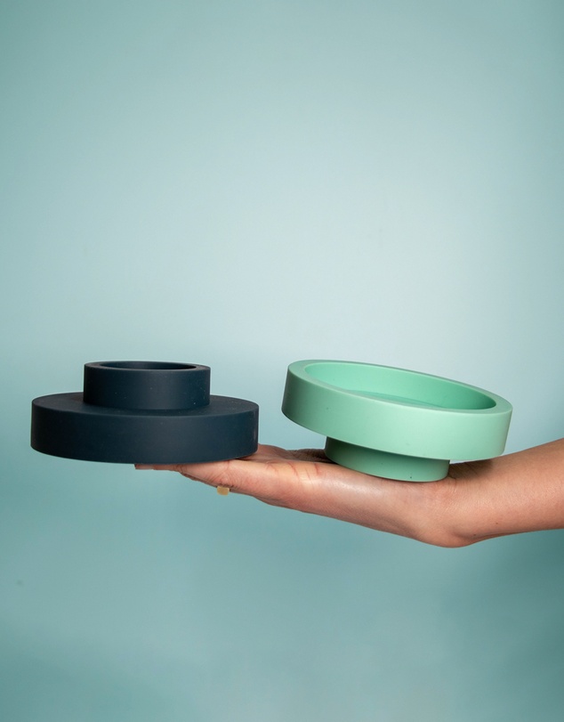 porter green - flipp lrg silicone unbreakable candle holder set