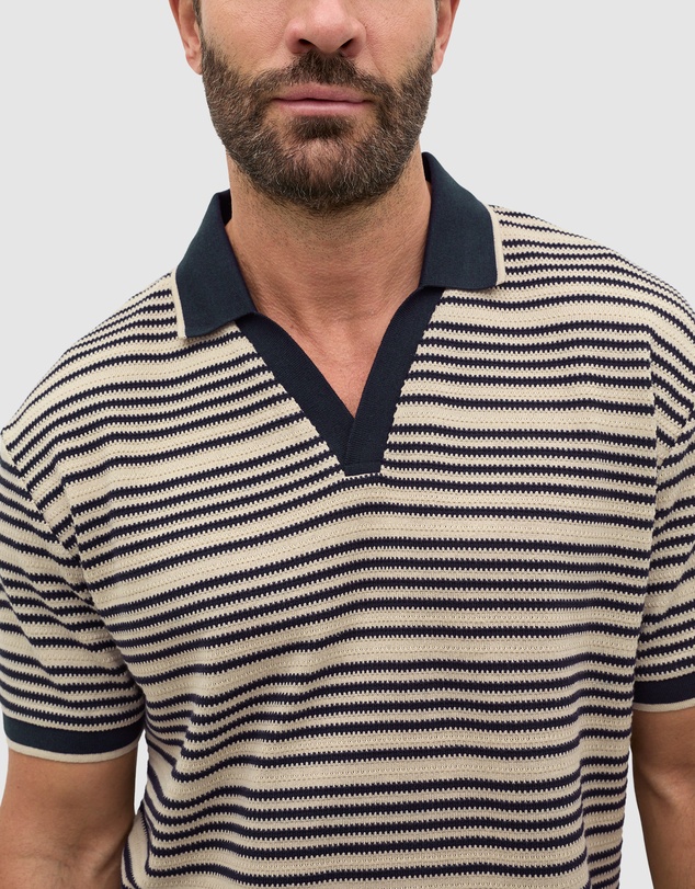 Seed Heritage - Stripe V Neck Polo