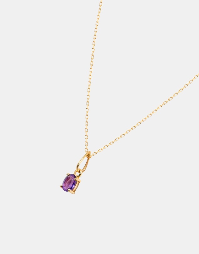 Luna Rae - Solid Gold - Amethyst Necklace
