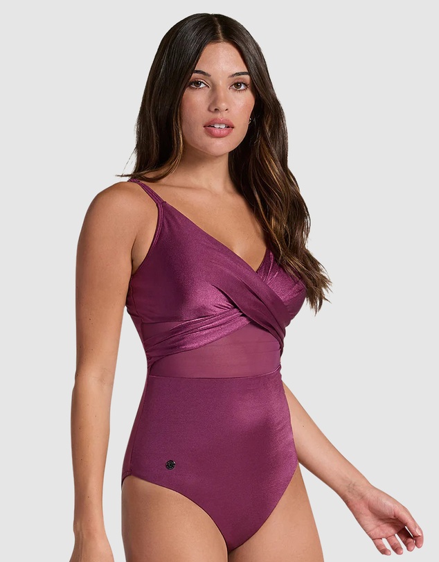 Leonisa - Recycled Nylon Shaping One-Piece Swimsuit with Mesh