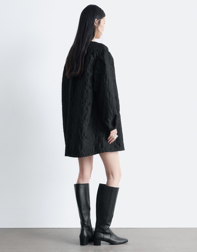 & Other Stories - Tie-Front Jacquard Mini Dress
