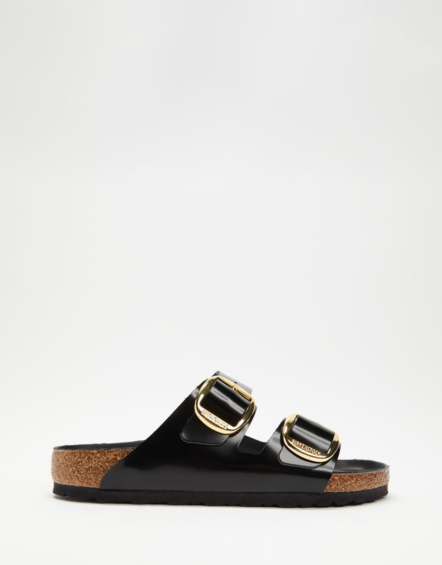 Birkenstock - Arizona Big Buckle Natural Leather Patent Nappa Glamour - Women's