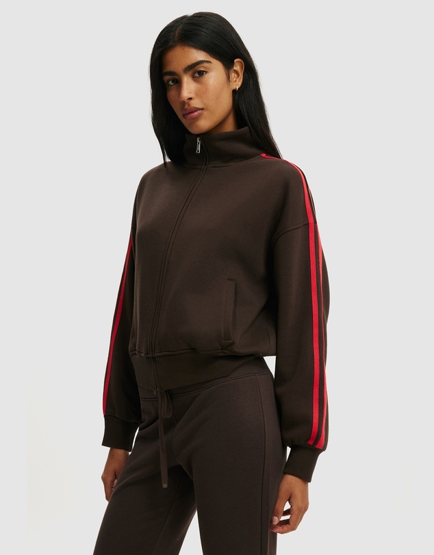 Cotton On - Funnel Neck Fleece Zip Through Sweat
