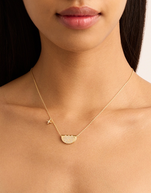 By Charlotte - Gold Live in Light Lotus Necklace