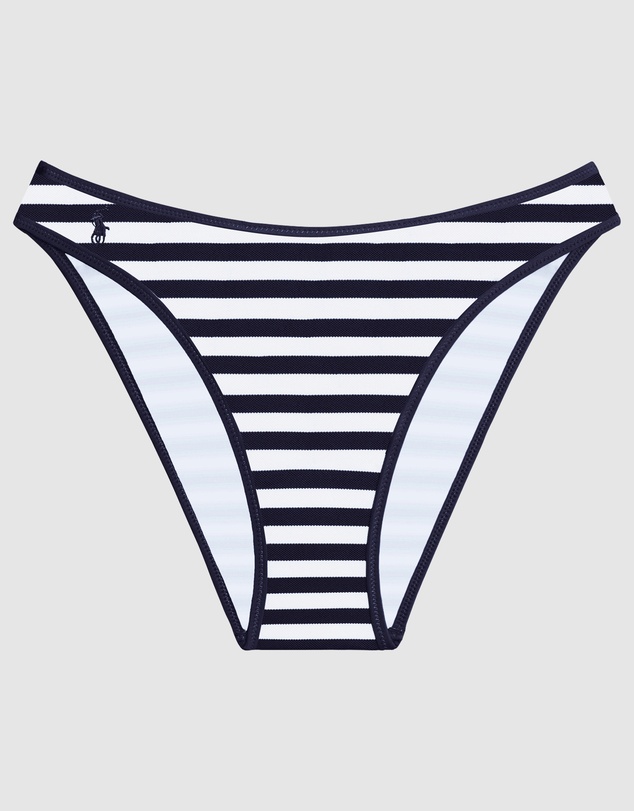 Polo Ralph Lauren - Pique Stripe High Leg Bikini Bottom