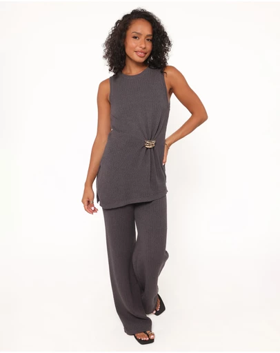 Petal & Pup - Leticia Knitted Pant Set - Grey