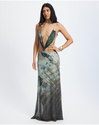 Jaded London - Strappy Maxi Dress - Abstract Print