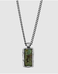 Haze & Glory - ICONIC EXCLUSIVE - Necklace Men Bold Bar African Turquoise 925 Sterling Silver