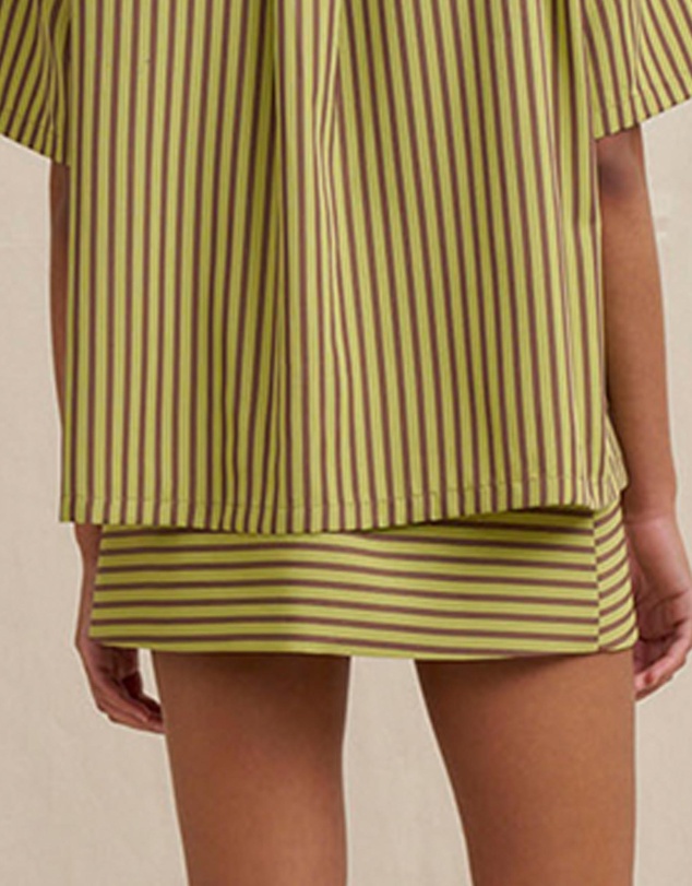 BY JOHNNY. - Pear Stripe Mini Skirt