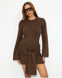 Dazie - Candice Waist Tie Knit Dress