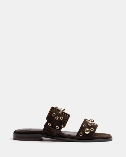 Wittner - Dixee Flat Sandal Ebony Suede