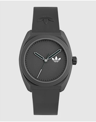adidas Originals - Project Three 42mm Ceramic Case with Black Dial and Resin Strap