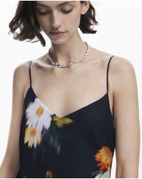 Desigual - Floral chiffon strap Dress