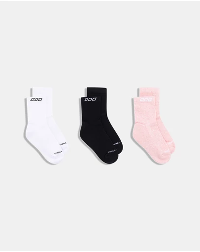Lorna Jane - 3-Pack LJ Quarter Crew Socks