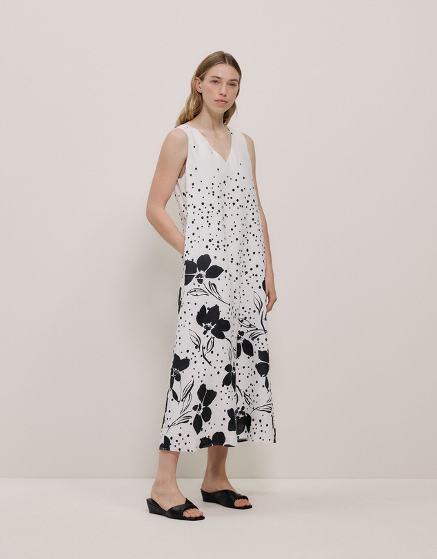 Trenery - Etta Linen Column Dress in White