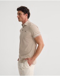 Oxford - Milo Printed Jersey Polo With Pocket