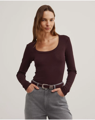 Witchery - Scoop Neck Long Sleeve Top