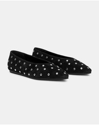 ARKET - Studded Suede Ballet Flats