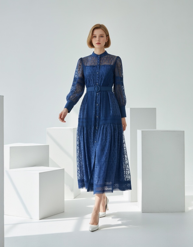 Mossée - Amelia Vintage Lace Midi Dress