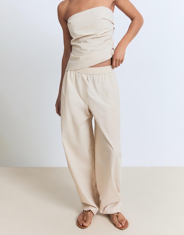 M.N.G - Paper Bag Cotton Trousers