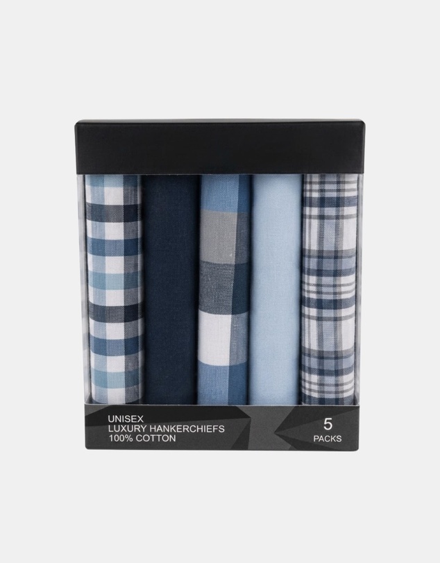 Henry Bucks - HENRY BUCKS Luxury Cotton Handkerchiefs 5 Pack MULTI