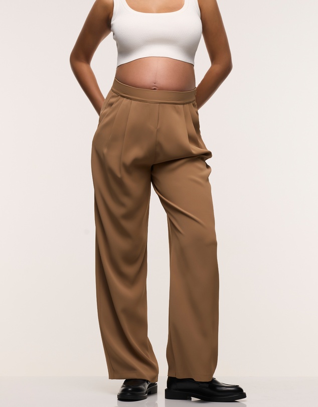 Soon Maternity - Wide Leg Pleated Pants