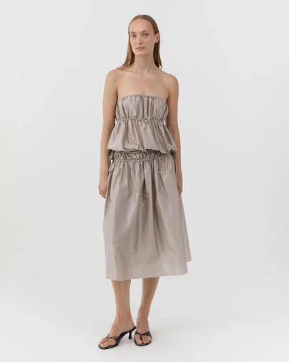 St. Agni - Paper Taffeta Strapless Drawstring Top
