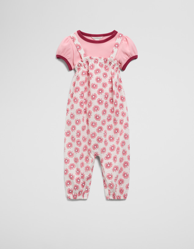 Country Road - Short Sleeve Printed Overall Set