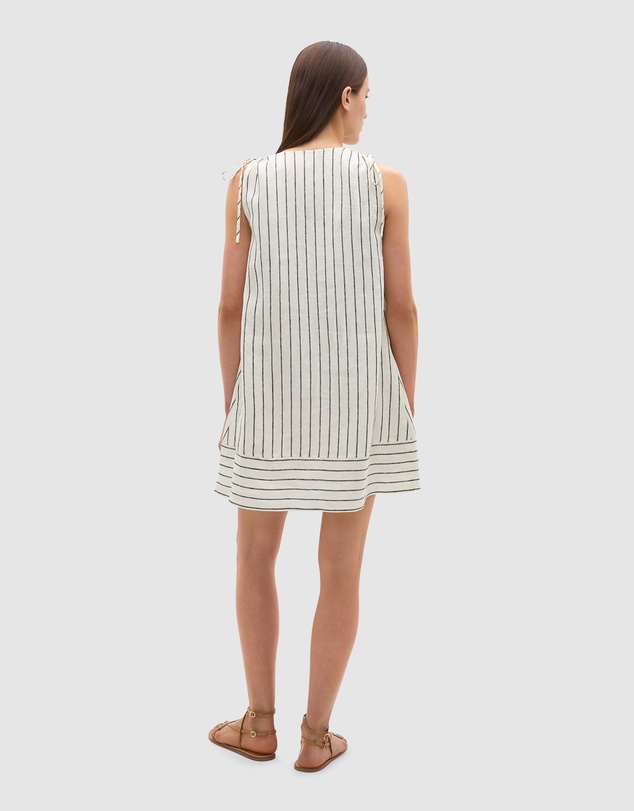 Seed Heritage - Linen Tie Shoulder V Neck Mini Dress