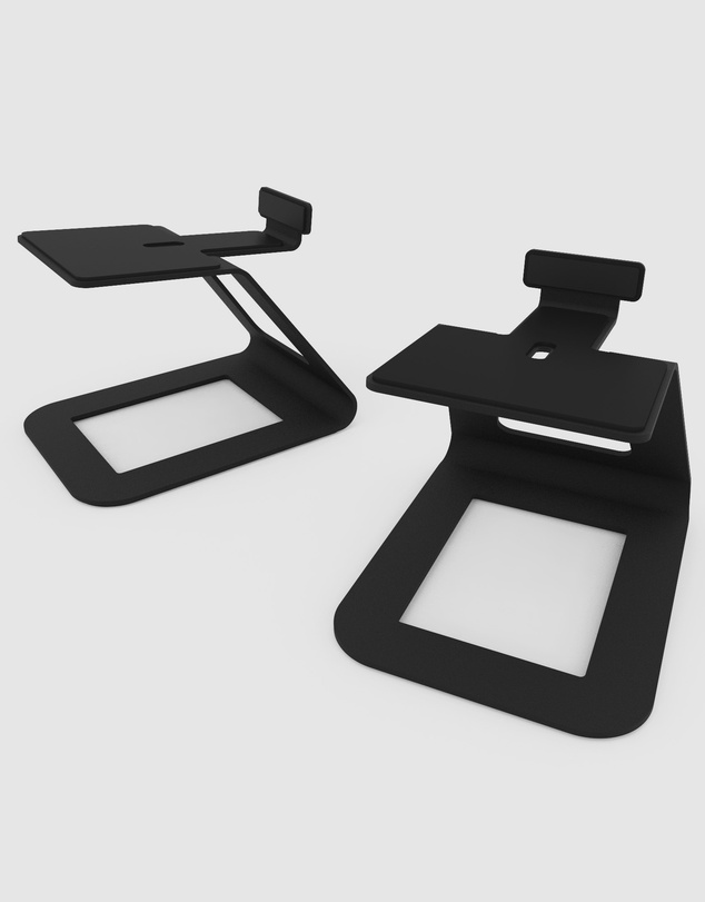 iWorld - Kanto SE6 Elevated Desktop Speaker Stands for Large Speakers - Pair, Black