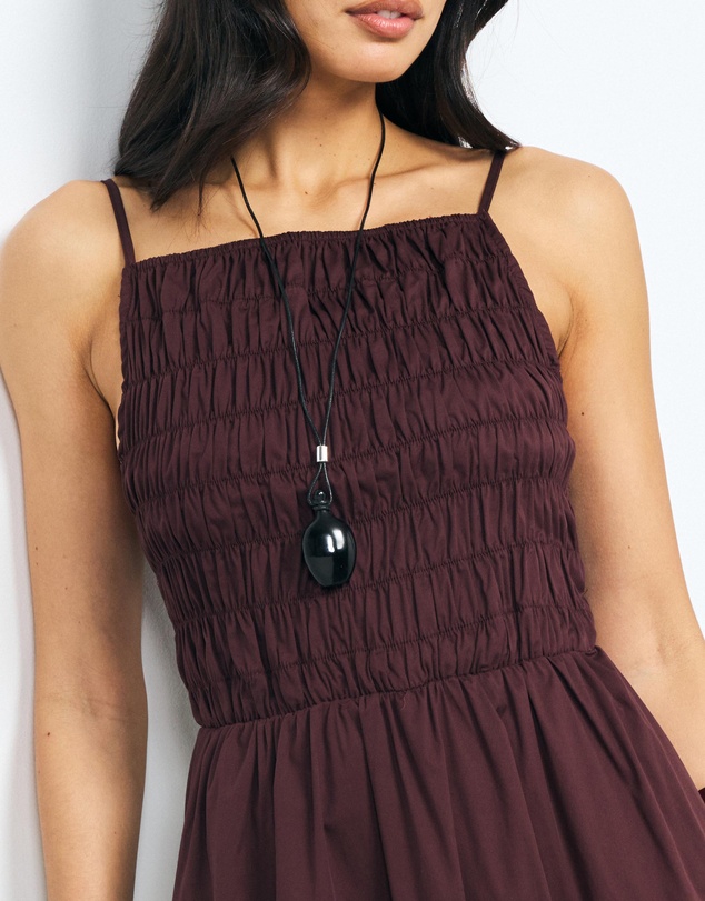 AERE - Mireya Cotton Shirred Midi Dress