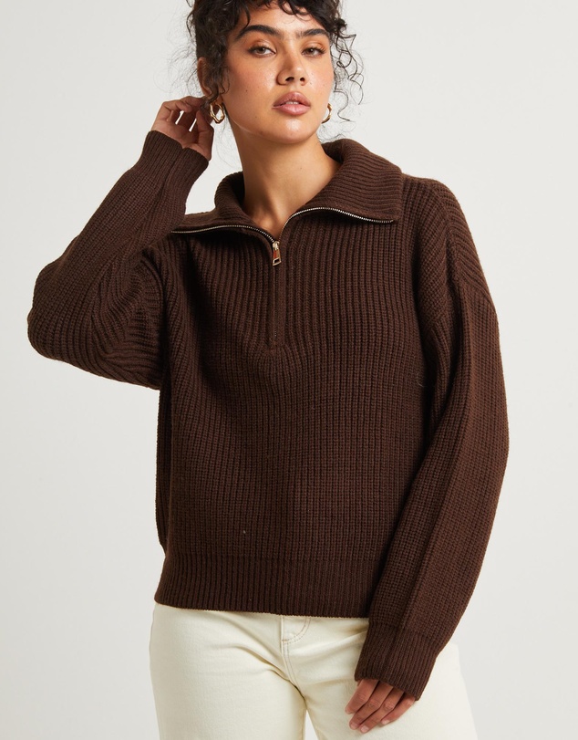 Subtitled - Ezra Half Zip Knit Pull Over