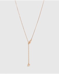 Swarovski - Hyperbola necklace, Infinity and heart, White, Mixed metal finish