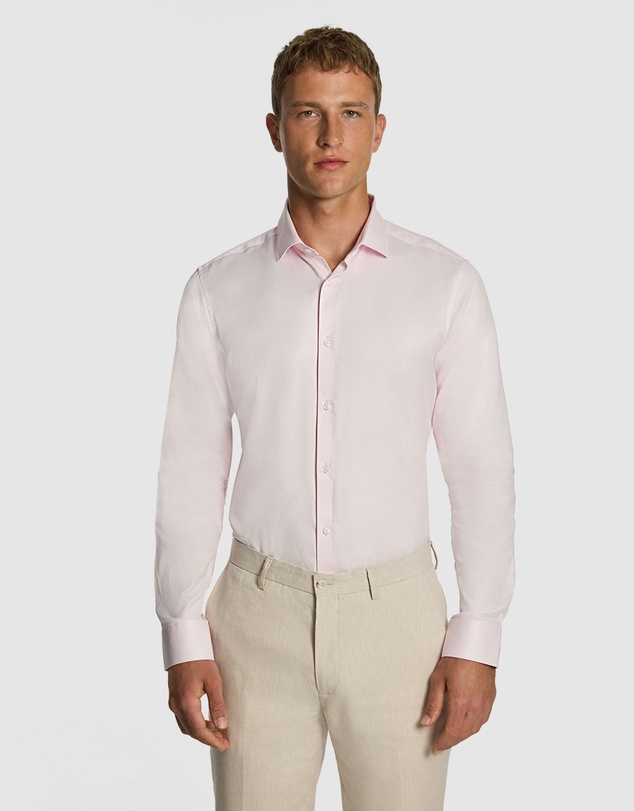 yd. - Clubman Pure Cotton Twill Slim Fit Dress Shirt