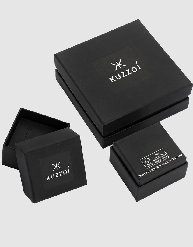 Kuzzoi - ICONIC EXCLUSIVE - Ridged Edge Cuff Bangle in 925 Silver