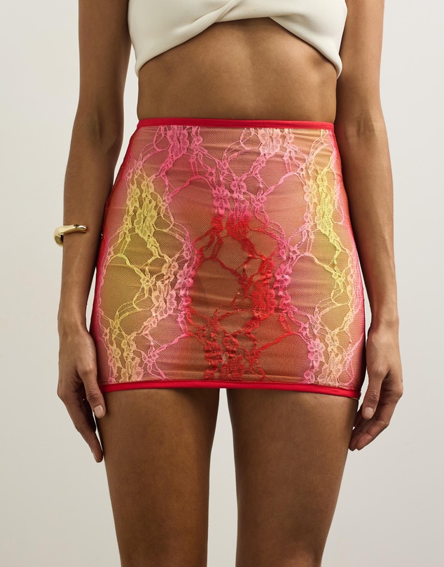Sinead Gorey - Lace Curve Enhancing Printed Skirt With Powermesh Lining